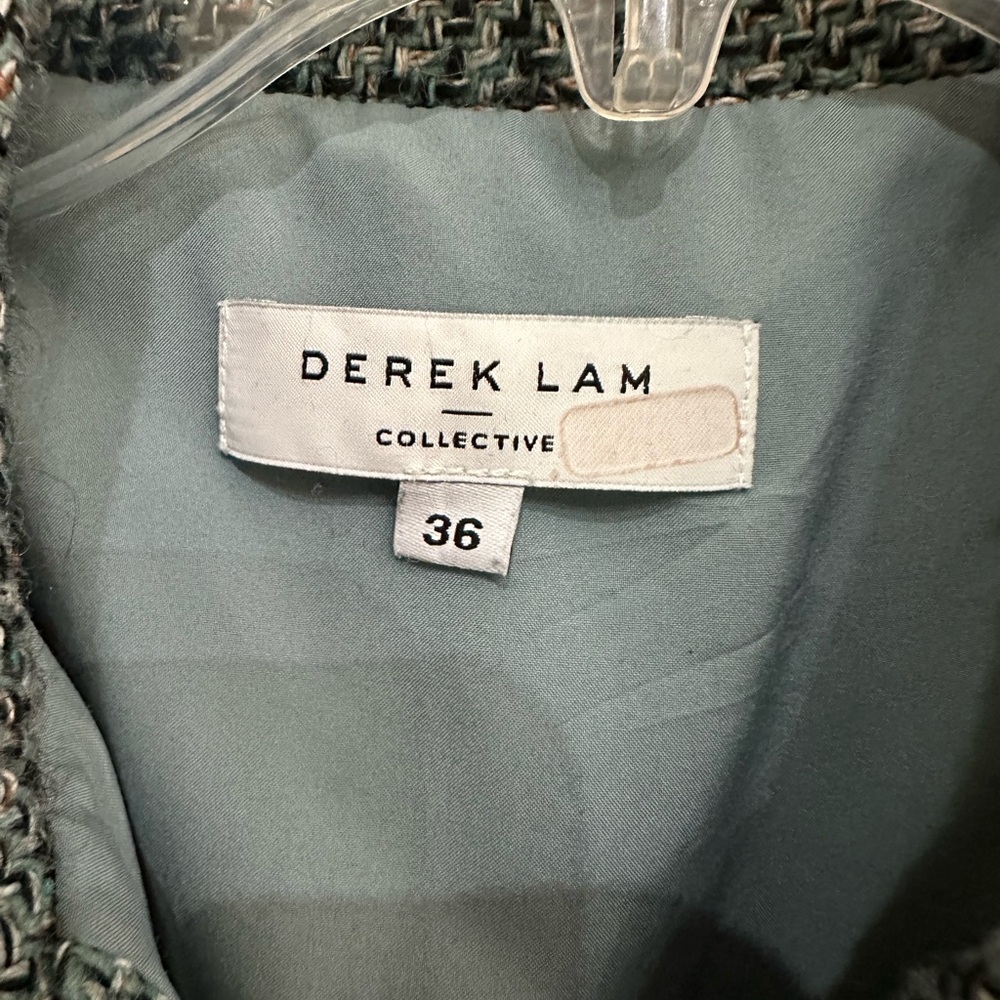 Derek Lam 10 Crosby x RTR Button Down Blue Green Plaid Tweed Shirt Jacket Size 6 - Picture 6 of 8